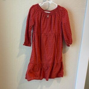Girls' Red Long Sleeve Dress